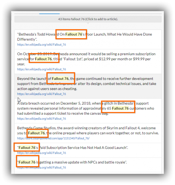 Article Word Highlighting Article Insights